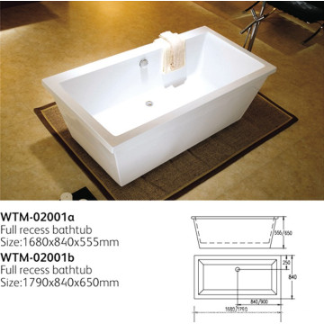 Plastic Lighted Bathtub Common Bathtub with Good Quality Tub